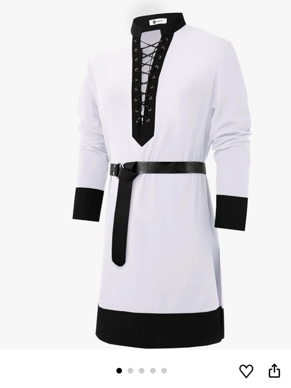 Men Medieval Pirate Renaissance Viking Knight Warrior Tunic Top LaceUp Halloween